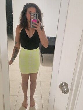 Highlighter Yellow Mini Skirt